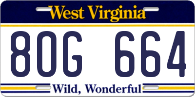 WV license plate 8OG664