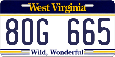 WV license plate 8OG665