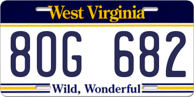 WV license plate 8OG682