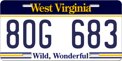 WV license plate 8OG683