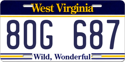 WV license plate 8OG687