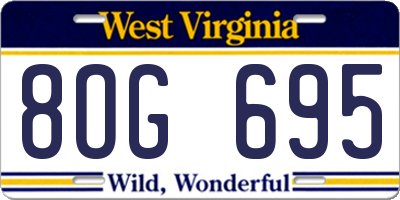 WV license plate 8OG695
