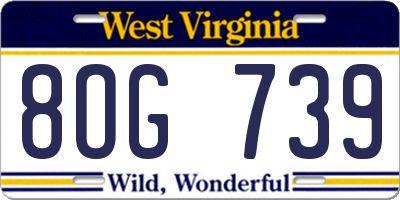 WV license plate 8OG739
