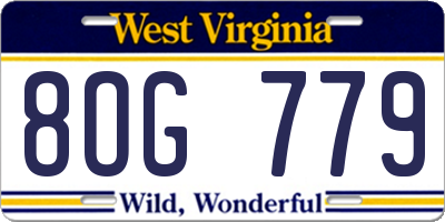 WV license plate 8OG779
