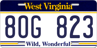 WV license plate 8OG823