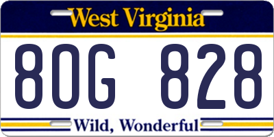 WV license plate 8OG828
