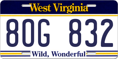 WV license plate 8OG832