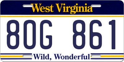 WV license plate 8OG861