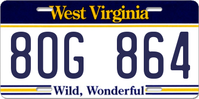 WV license plate 8OG864