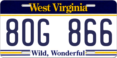 WV license plate 8OG866
