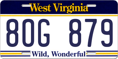 WV license plate 8OG879
