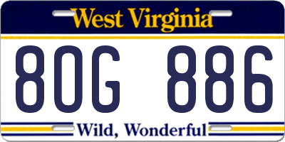 WV license plate 8OG886