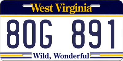 WV license plate 8OG891