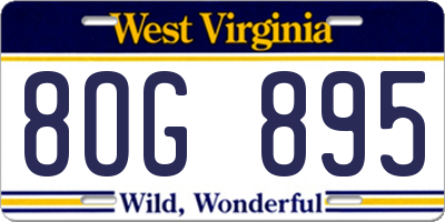 WV license plate 8OG895