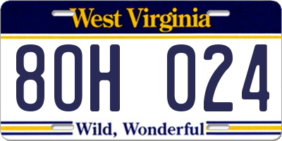 WV license plate 8OH024