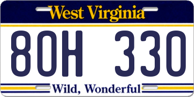 WV license plate 8OH330