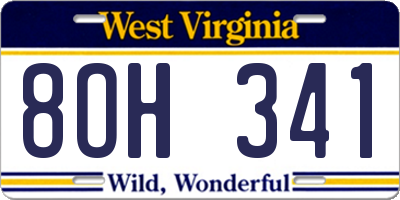 WV license plate 8OH341