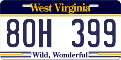 WV license plate 8OH399