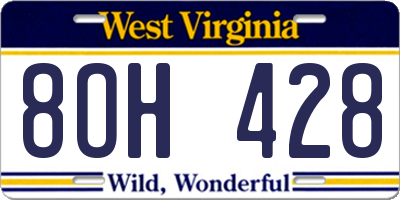 WV license plate 8OH428