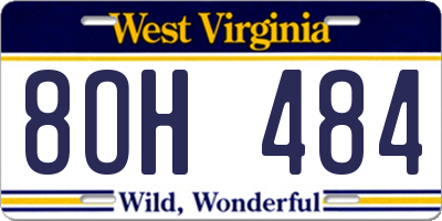 WV license plate 8OH484