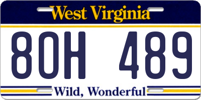 WV license plate 8OH489