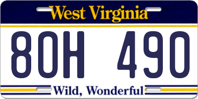 WV license plate 8OH490