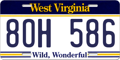 WV license plate 8OH586