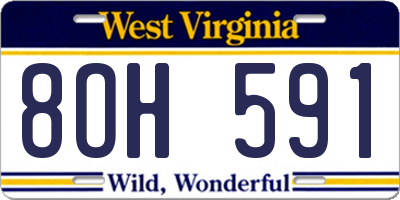 WV license plate 8OH591