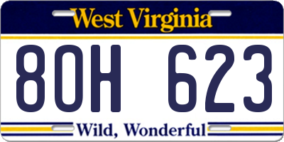 WV license plate 8OH623
