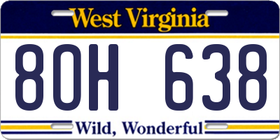 WV license plate 8OH638