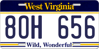 WV license plate 8OH656