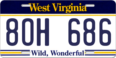WV license plate 8OH686