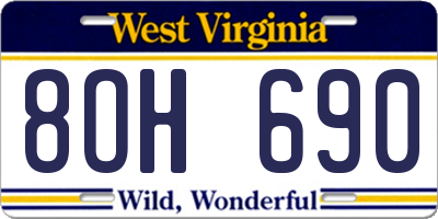 WV license plate 8OH690