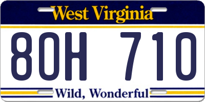 WV license plate 8OH710