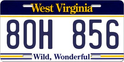WV license plate 8OH856
