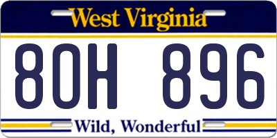 WV license plate 8OH896