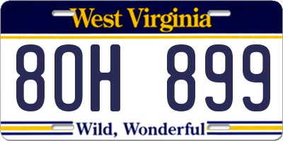 WV license plate 8OH899