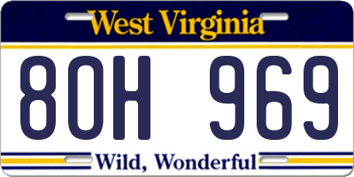 WV license plate 8OH969