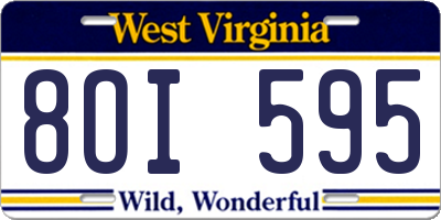 WV license plate 8OI595