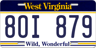 WV license plate 8OI879