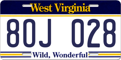 WV license plate 8OJ028