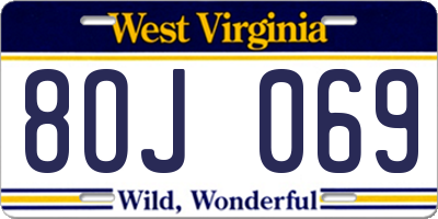 WV license plate 8OJ069
