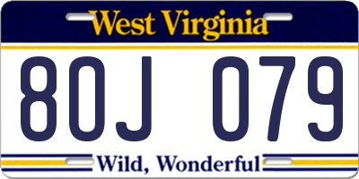 WV license plate 8OJ079