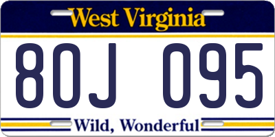 WV license plate 8OJ095