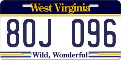 WV license plate 8OJ096