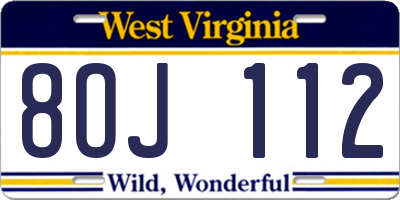 WV license plate 8OJ112