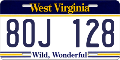 WV license plate 8OJ128