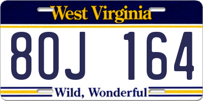 WV license plate 8OJ164