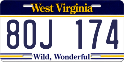 WV license plate 8OJ174