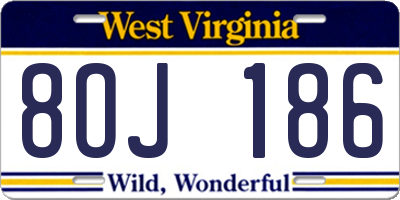 WV license plate 8OJ186